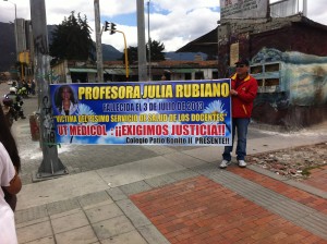 Denuncia de los maestros y maestras de Bogota, por el pésimo servicio de la salud